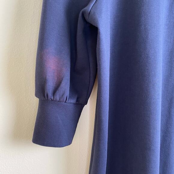 Tuckernuck Charlotte Terry Dress Size Medium Navy Blue Mini Pomander Place *flaw - Picture 10 of 16